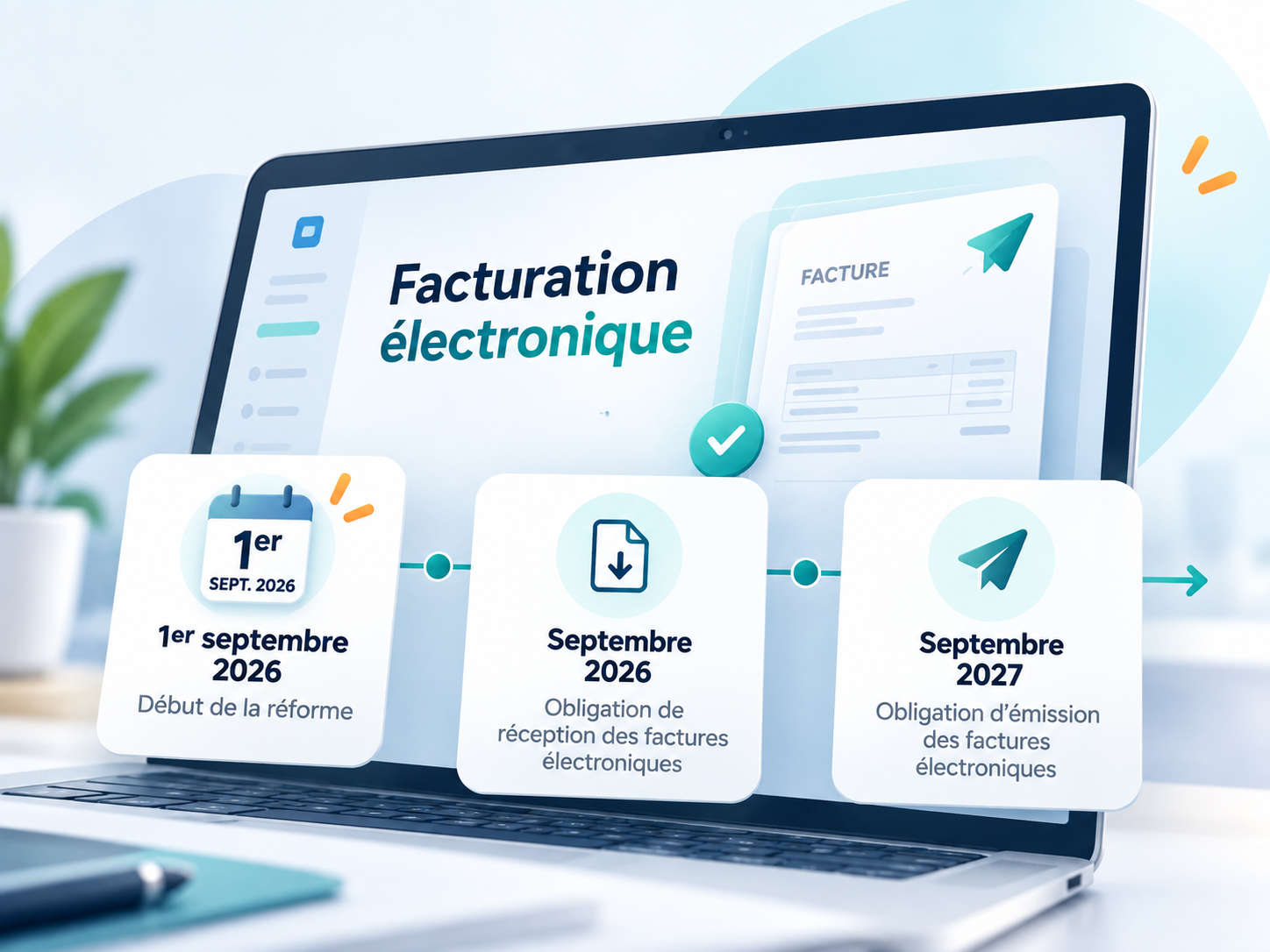Calendrier synthétique de la réforme française de la facturation électronique