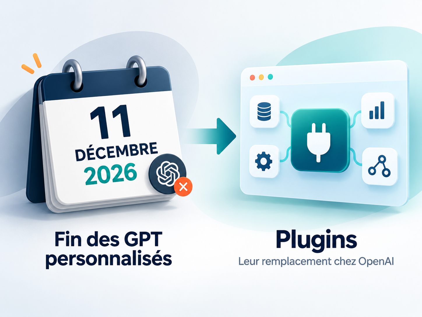 11 décembre 2026 : fin annoncée des GPT personnalisés et transition vers les Plugins OpenAI